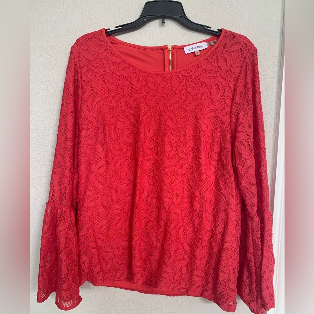 Calvin Klein Long sleeve, Zipper back, Coral color